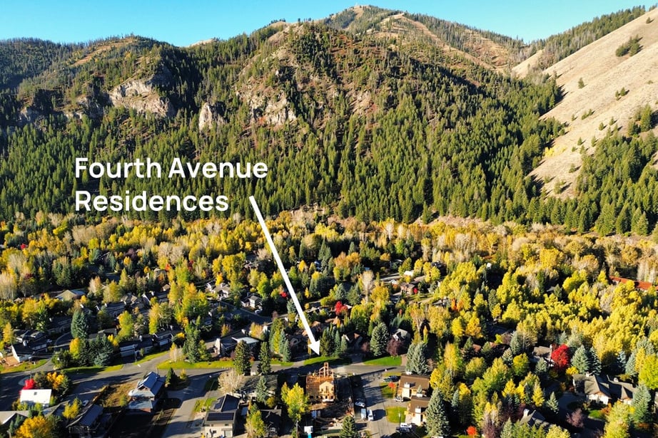 Fourth Avenue Residences under construction and for sale in the heart of one of Ketchum, ID most desirable neighbourhoods.